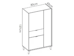 Buffet Haut BICA - 3 Portes 1 Tiroir - Multicolore -Mobilia Boutique bibliotheque 382191