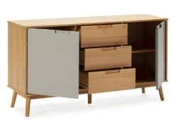 Buffet Bruce 3 Tiroirs Et 2 Portes , Bois Massif, 140 Cm Largeur 8 Buffet Bruce 3 Tiroirs Et 2 Portes , Bois Massif, 140 Cm Largeur -Mobilia Boutique buffet 10403287