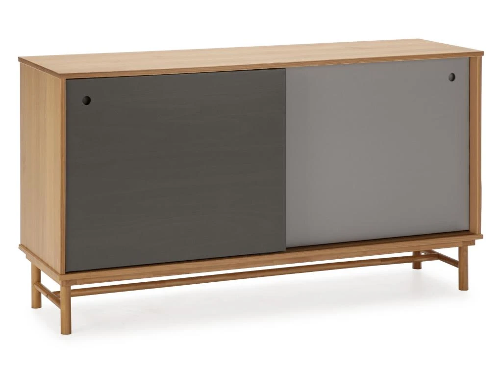 Buffet Magnus 2 Portes Coulissantes Couleur Gris, Bois Massif, 140 Cm Largeur 3 Buffet Magnus 2 Portes Coulissantes Couleur Gris, Bois Massif, 140 Cm Largeur