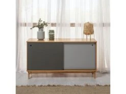 Buffet Magnus 2 Portes Coulissantes Couleur Gris, Bois Massif, 140 Cm Largeur 10 Buffet Magnus 2 Portes Coulissantes Couleur Gris, Bois Massif, 140 Cm Largeur -Mobilia Boutique buffet 10403321