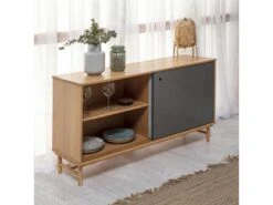 Buffet Magnus 2 Portes Coulissantes Couleur Gris, Bois Massif, 140 Cm Largeur 11 Buffet Magnus 2 Portes Coulissantes Couleur Gris, Bois Massif, 140 Cm Largeur -Mobilia Boutique buffet 10403323