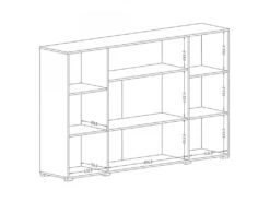 Buffet Haut XL Avec 4 Portes Et 1 Niche Avec éclairage LED Intégré Couleur Blanc Brillant Collection PAROS. -Mobilia Boutique buffet 10551907