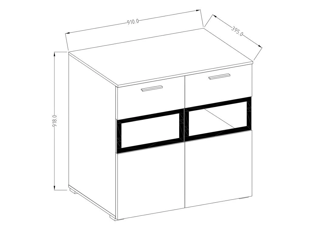 Buffet 90cm Pour Salon Avec 2 Portes Vitrées Et LED Intégrées Couleur Effet Ardoise Collection CONNOR. 6 Buffet 90cm Pour Salon Avec 2 Portes Vitrées Et LED Intégrées Couleur Effet Ardoise Collection CONNOR. – Image 4