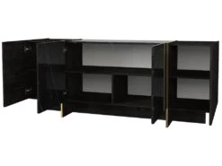 Buffet Avec 4 Portes - Effet Marbre Noir, Naturel Foncé Et Doré - CADEBA II 14 Buffet Avec 4 Portes - Effet Marbre Noir, Naturel Foncé Et Doré - CADEBA II -Mobilia Boutique buffet 10873537
