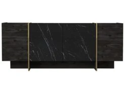 Buffet Avec 4 Portes - Effet Marbre Noir, Naturel Foncé Et Doré - CADEBA II 12 Buffet Avec 4 Portes - Effet Marbre Noir, Naturel Foncé Et Doré - CADEBA II -Mobilia Boutique buffet 10873539