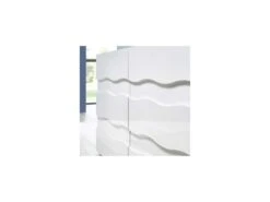 Buffet 2 Portes 4 Tiroirs Relief Blanc Laqué Brillant - OCEAN -Mobilia Boutique buffet 11132185