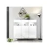 Buffet 3 Portes Laqué Blanc à LEDs - TARENTE N°1 -Mobilia Boutique buffet 11132985