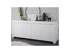 Buffet 4 Portes Blanc Mat - PISE -Mobilia Boutique buffet 11133383