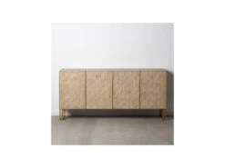 Buffet 4 Portes Crème Bois/Métal - PUZZE