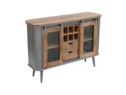 Buffet 2 Portes, 6 Niches, 2 Tiroirs Bois/Metal - JINK -Mobilia Boutique buffet 11133901