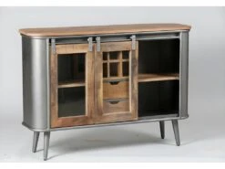 Buffet 2 Portes, 6 Niches, 2 Tiroirs Bois/Metal - JINK -Mobilia Boutique buffet 11133903