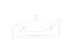 Buffet 2 Portes 3 Tiroirs Blanc/Béton Ciré Clair - MATERA 11 Buffet 2 Portes 3 Tiroirs Blanc/Béton Ciré Clair - MATERA -Mobilia Boutique buffet 11134805