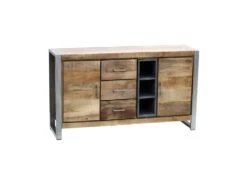 Buffet 2 Portes 3 Tiroirs 3 Niches Bois/Metal - JINK -Mobilia Boutique buffet 11134993
