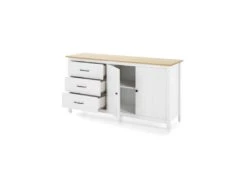 Buffet 2 Portes 3 Tiroirs Bois/Blanc - DARANMI -Mobilia Boutique buffet 11135067