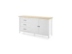 Buffet 2 Portes 3 Tiroirs Bois/Blanc - DARANMI -Mobilia Boutique buffet 11135069