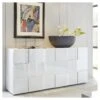 Buffet 3 Portes Laqué Blanc Brillant - TICATO -Mobilia Boutique buffet 11204007