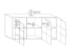 Buffet 3 Portes Laqué Blanc Brillant - TICATO -Mobilia Boutique buffet 11204013