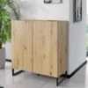 Buffet Haut Avec 2 Portes - Naturel Clair - SILVESTRA -Mobilia Boutique buffet 11209273