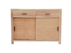 ALMA - Buffet En Bois De Teck 2 Portes Coulissantes Et 2 Tiroirs