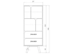 Buffet Haut 4 Portes 2 Tiroirs L57 X H140 Cm - Tokio -Mobilia Boutique buffet 11451563