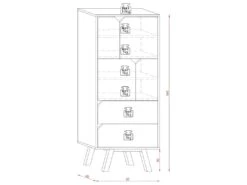 Buffet Haut 4 Portes 2 Tiroirs L57 X H140 Cm - Tokio -Mobilia Boutique buffet 11451565