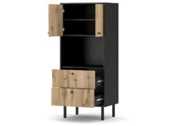 Buffet Haut Industriel 2 Portes Et 2 Tiroirs L57 X H135 Cm - Bospe -Mobilia Boutique buffet 11451709