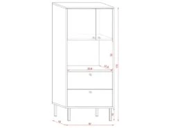 Buffet Haut Industriel 2 Portes Et 2 Tiroirs L57 X H135 Cm - Bospe -Mobilia Boutique buffet 11451711
