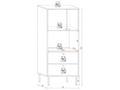 Buffet Haut Industriel 2 Portes Et 2 Tiroirs L57 X H135 Cm - Bospe -Mobilia Boutique buffet 11451713