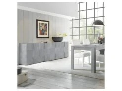 Buffet 4 Portes Béton Ciré Clair - TICATO 7 Buffet 4 Portes Béton Ciré Clair - TICATO -Mobilia Boutique buffet 11547289