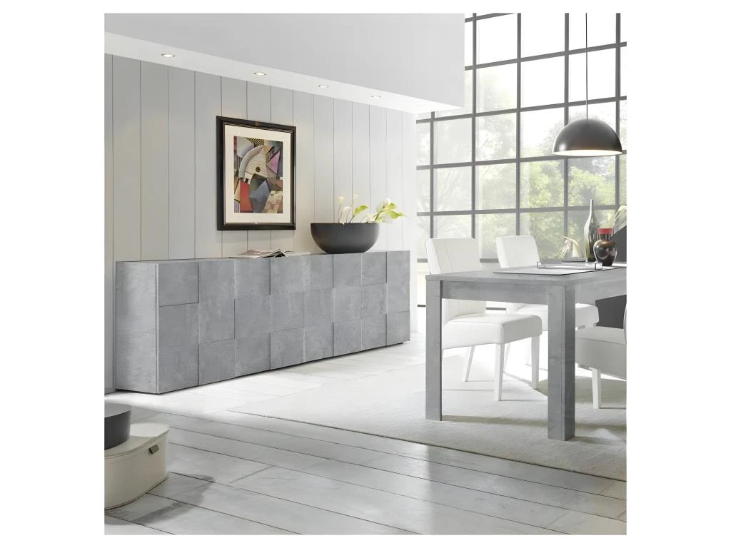 Buffet 4 Portes Béton Ciré Clair - TICATO 5 Buffet 4 Portes Béton Ciré Clair - TICATO – Image 3