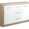 Buffet Loira 2 Portes 3 Tiroirs 78X134X35Cm Cambrian-Blanc - Venprodin
