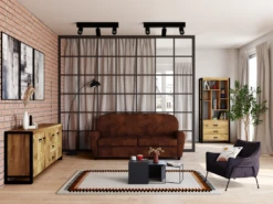 Buffet HARLEM - 3 Portes Et 3 Tiroirs - Bois De Manguier & Métal -Mobilia Boutique buffet 12399739