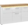 Buffet 3 Portes 1 Tiroir Avec LED Nara Blanc Et Bois -Mobilia Boutique buffet 12511559