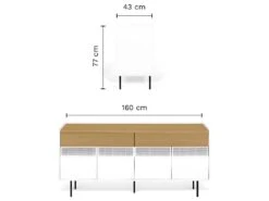 Buffet RADIO - Chêne Et Blanc Laqué - TEMAHOME -Mobilia Boutique buffet 12513899