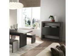 Buffet Haut DETROIT - Béton Et Noir - SYMBIOSIS -Mobilia Boutique buffet 12514047