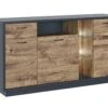Buffet, Meuble De Rangement Avec éclairage LED Coloris Chêne, Graphite - Longueur 170 X Profondeur 45 X Hauteur 92 Cm -Mobilia Boutique buffet 12617425