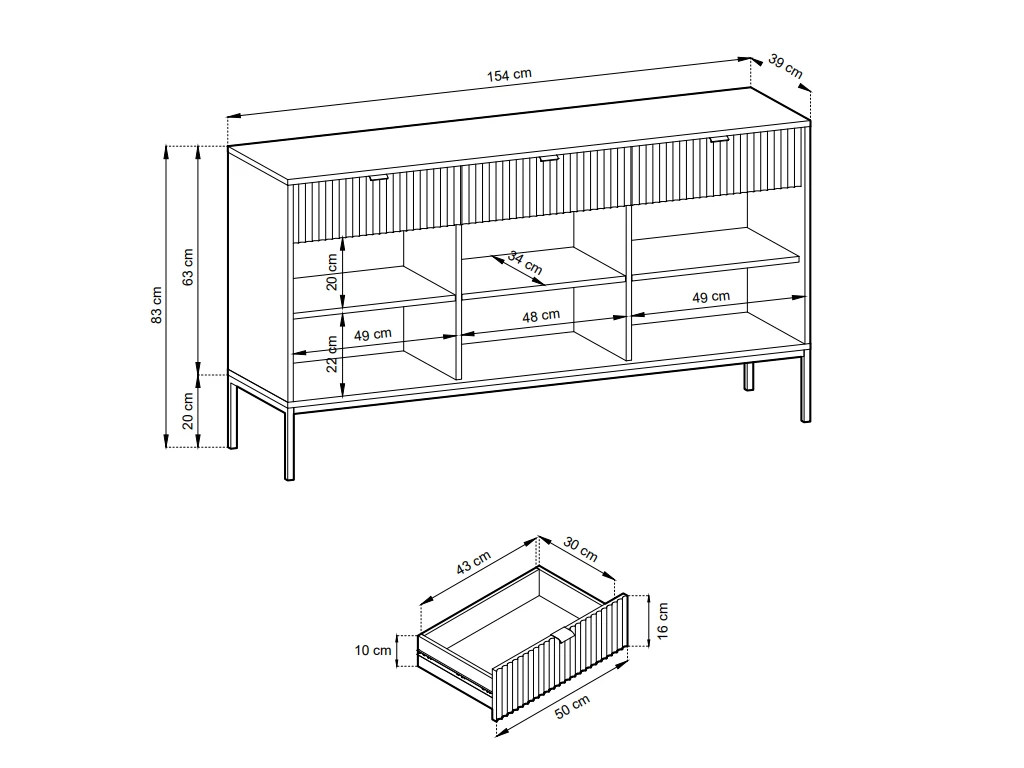 Buffet Avec 3 Portes Et 3 Tiroirs - Gris - LIOUBA De Pascal MORABITO 10 Buffet Avec 3 Portes Et 3 Tiroirs - Gris - LIOUBA De Pascal MORABITO – Image 8