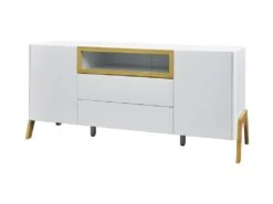 Buffet 2 Portes 2 Tiroirs - Niche De Rangement - Bois - L 175 X P 40 X H 75 - ERZA -Mobilia Boutique buffet 13013337