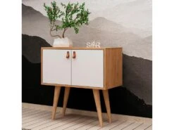 Meuble En Chêne Blanc Avec Panneaux De Particules 100% Mélaminés. 80x80x40 -Mobilia Boutique buffet 13047633
