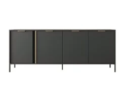 Buffet Avec 4 Portes - Anthracite Et Doré - PAVELI -Mobilia Boutique buffet 13387905