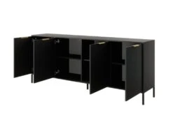 Buffet Avec 4 Portes - Anthracite Et Doré - PAVELI -Mobilia Boutique buffet 13387911