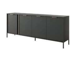 Buffet Avec 4 Portes - Anthracite Et Doré - PAVELI -Mobilia Boutique buffet 13387913