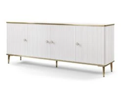 Buffet Avec 4 Portes En MDF Et Acier - Blanc Et Doré - SINEAD De Pascal MORABITO -Mobilia Boutique buffet 13513861