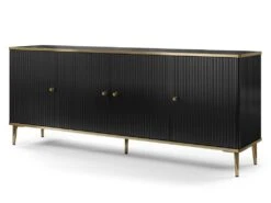 Buffet Avec 4 Portes En MDF Et Acier - Noir Et Doré - SINEAD De Pascal MORABITO -Mobilia Boutique buffet 13513921