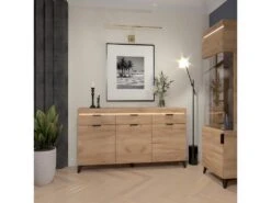 Buffet 3 Portes 3 Tiroirs LED Inclus Ruben Bois -Mobilia Boutique buffet 13606163