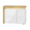 Buffet 2 Portes LED Inclus Teo Blanc Et Bois -Mobilia Boutique buffet 14055463