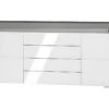 Buffet 2 Portes 4 Tiroirs LED Inclus Teo Blanc Et Gris -Mobilia Boutique buffet 14055473