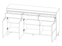 Buffet 3 Portes 3 Tiroirs LED Inclus Ruben Blanc -Mobilia Boutique buffet 14055495