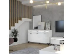 Buffet 3 Portes 3 Tiroirs LED Inclus Ruben Blanc -Mobilia Boutique buffet 14055497