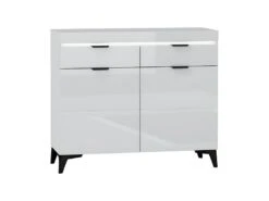 Buffet 2 Portes 2 Tiroirs LED Inclus Ruben Blanc
